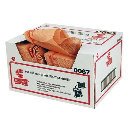 CHICOPEE 13x21 Pro-Quat Foodservice Red Print Med Duty Towel, Microban, PK150 0067